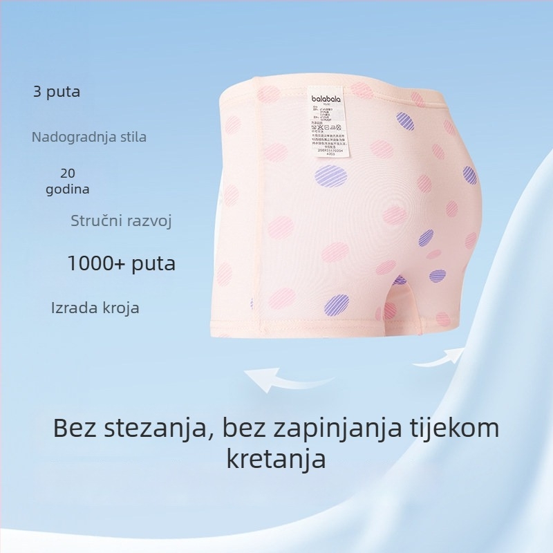 Balabala dječje pamučne bokserice za djevojčice, antibakterijske, ne zatežu, paket od pet komada, za djecu 3–8 godina