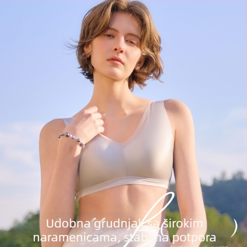 Bežični bezšavni grudnjak s umetkom od svile moruše, protiv opuštanja, za spavanje