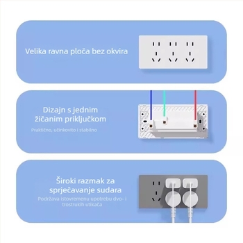 Tip 118 kombinirana prekidač i utičnica, zidni ugradbeni kuhinjski panel, ploča s više otvora (10/15/20 otvora), 10A