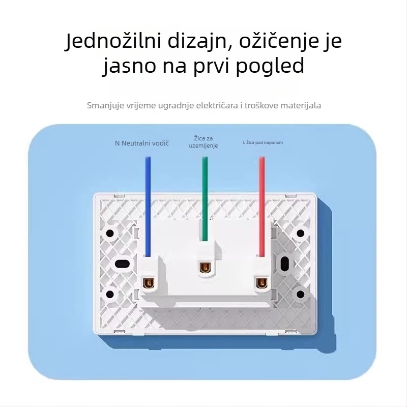 Tip 118 kombinirana prekidač i utičnica, zidni ugradbeni kuhinjski panel, ploča s više otvora (10/15/20 otvora), 10A