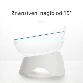 Prilagodljiva zdjela za mačke s nagibom otvora i dizajnom mačjih ušiju, plastična uzdignuta zdjela za vodu i hranu