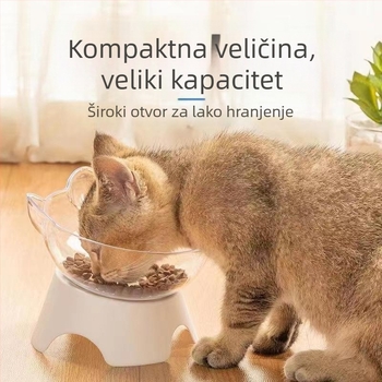 Prilagodljiva zdjela za mačke s nagibom otvora i dizajnom mačjih ušiju, plastična uzdignuta zdjela za vodu i hranu