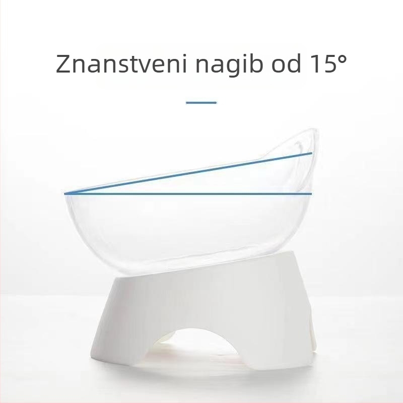 Prilagodljiva zdjela za mačke s nagibom otvora i dizajnom mačjih ušiju, plastična uzdignuta zdjela za vodu i hranu