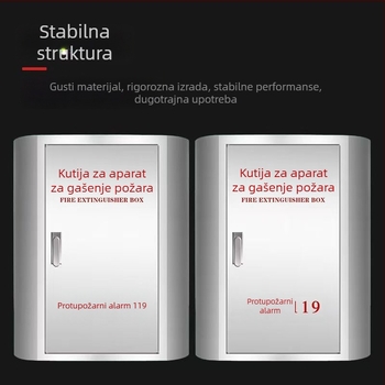 Nehrđavi čelični ormarić za gašenje požara, lukastog oblika s zaobljenim kutovima, otporan na udarce, 304/201 nehrđajući čelik