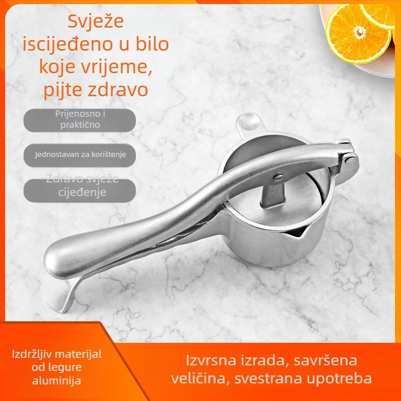 Prijenosni ručni cijeđivač od aluminijske legure za kućnu kuhinju – cijeđenje voća i povrća