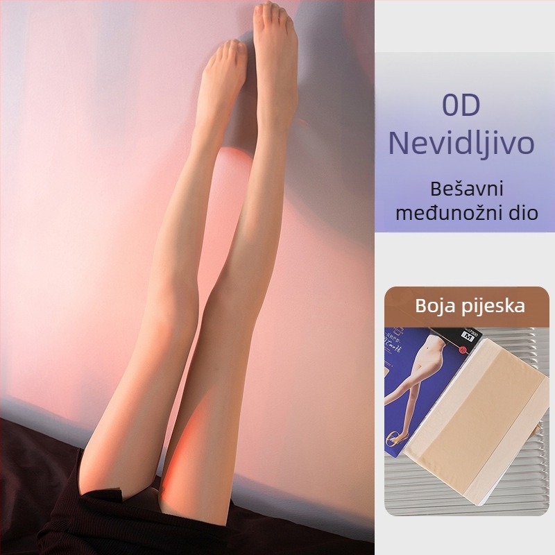 Bešavne hulahopke za žene, 360°, ultra-tanke, prozirna područja prstiju, ljeto