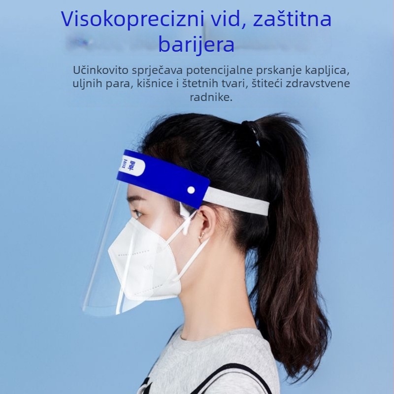 Prozirni vizir za zaštitu lica, jednokratni, anti zamagljivanje, za kuhanje i dim od ulja, otporan na prašinu i vodu