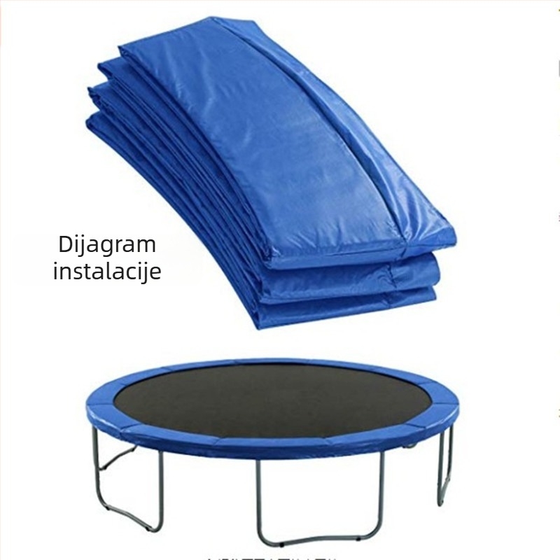 Velika zaštitna navlaka za trampolinu s pjenastim jastučićem, zaštitnim rubom i PVC