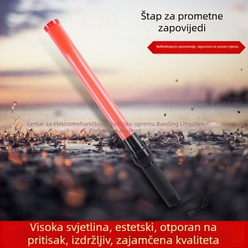 Punjava prometna palica s crveno-plavim dvobojnim višenamjenskim svjetlećim štapićem i LED upozoravajućim svjetlom