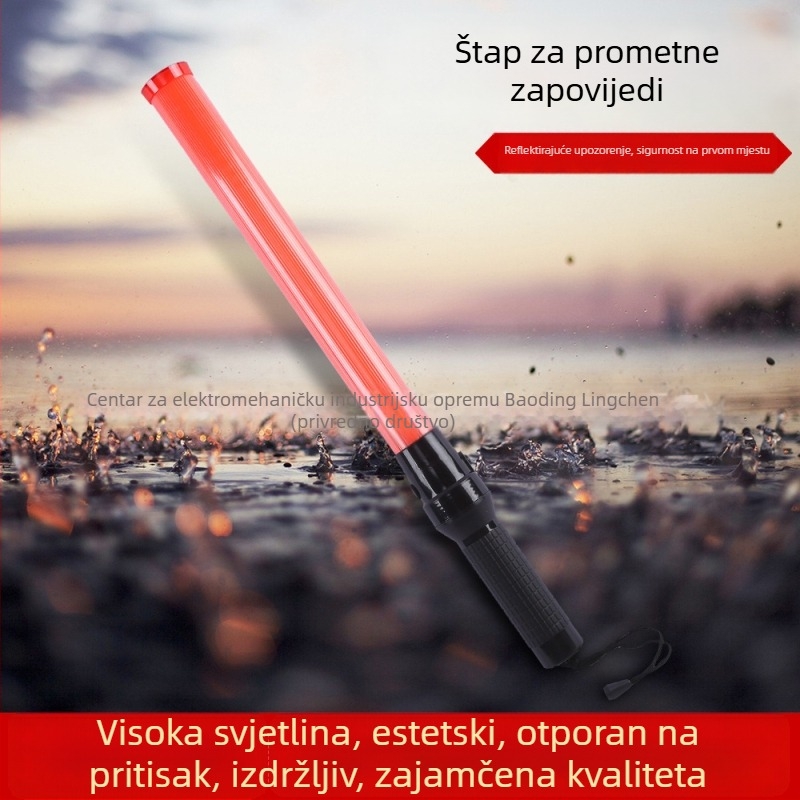Punjava prometna palica s crveno-plavim dvobojnim višenamjenskim svjetlećim štapićem i LED upozoravajućim svjetlom