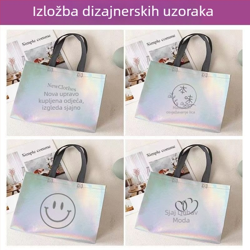Laminirana laserska tote torba od netkanog materijala za trgovinu ženske odjeće, prilagođena