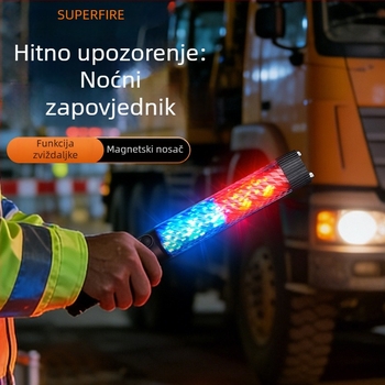 YJ04 Magnetska LED signalna palica s crveno-plavim treperenjem za sigurnosnu patrolu