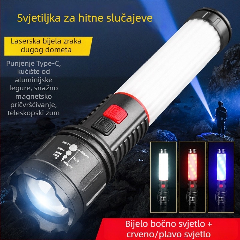 Forest Tiger SLH-T10 Punjiva Višefunkcionalna LED Baterijska Štapa za Hitno Spašavanje