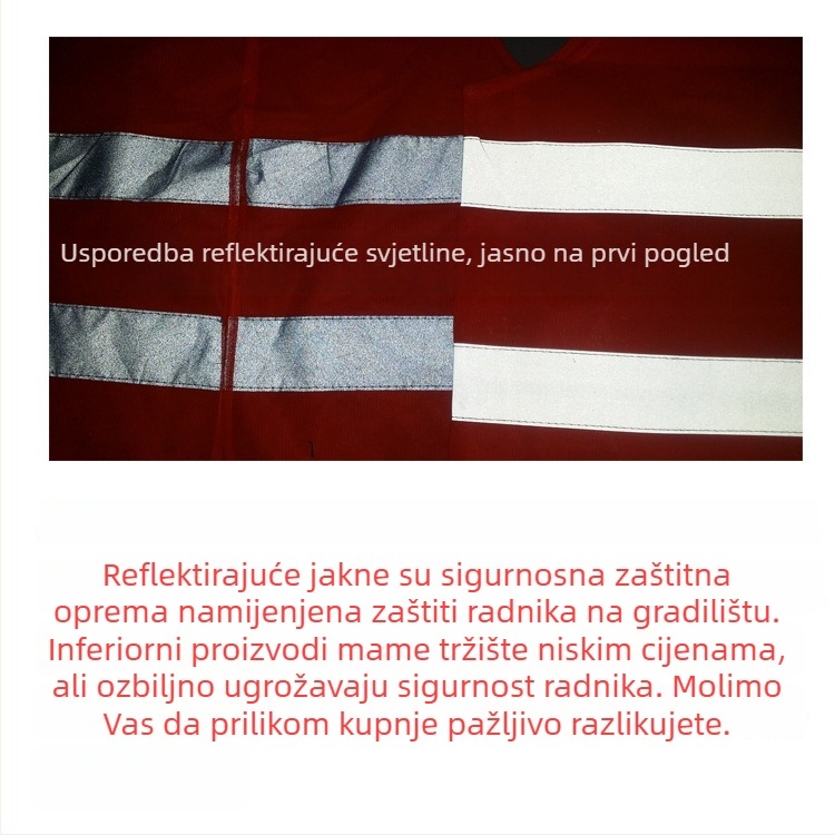 Reflektirajuća sigurnosna vest za prometnu sigurnost i sanitarne djelatnike, noćna vidljivost, rezervna reflektirajuća jakna za tehnički pregled vozila