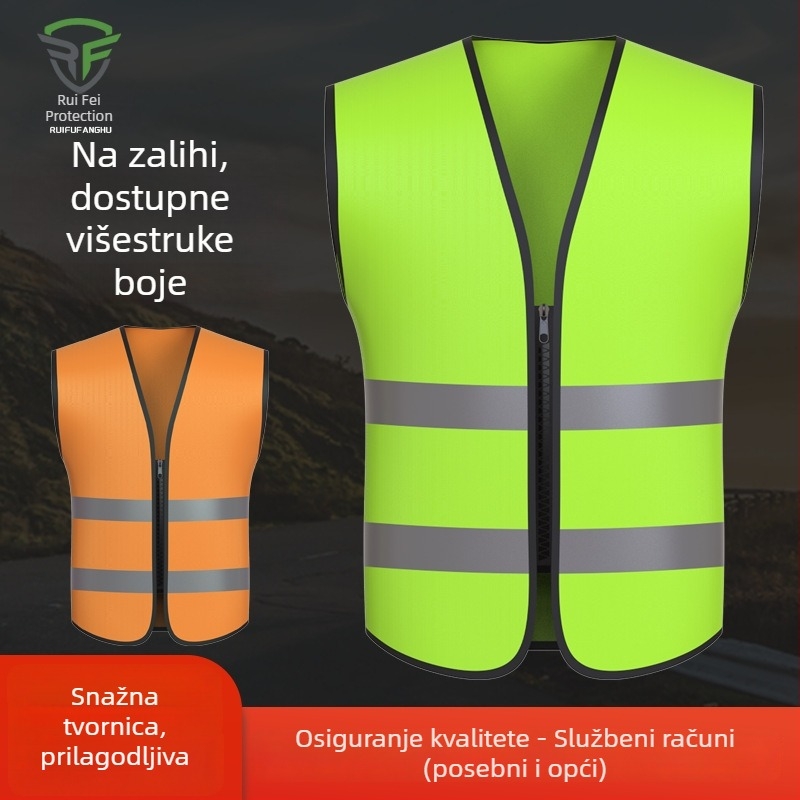 Reflektirajuća sigurnosna vesta za gradilišta, promet i službe za održavanje, fluorescirajuće radno odijelo