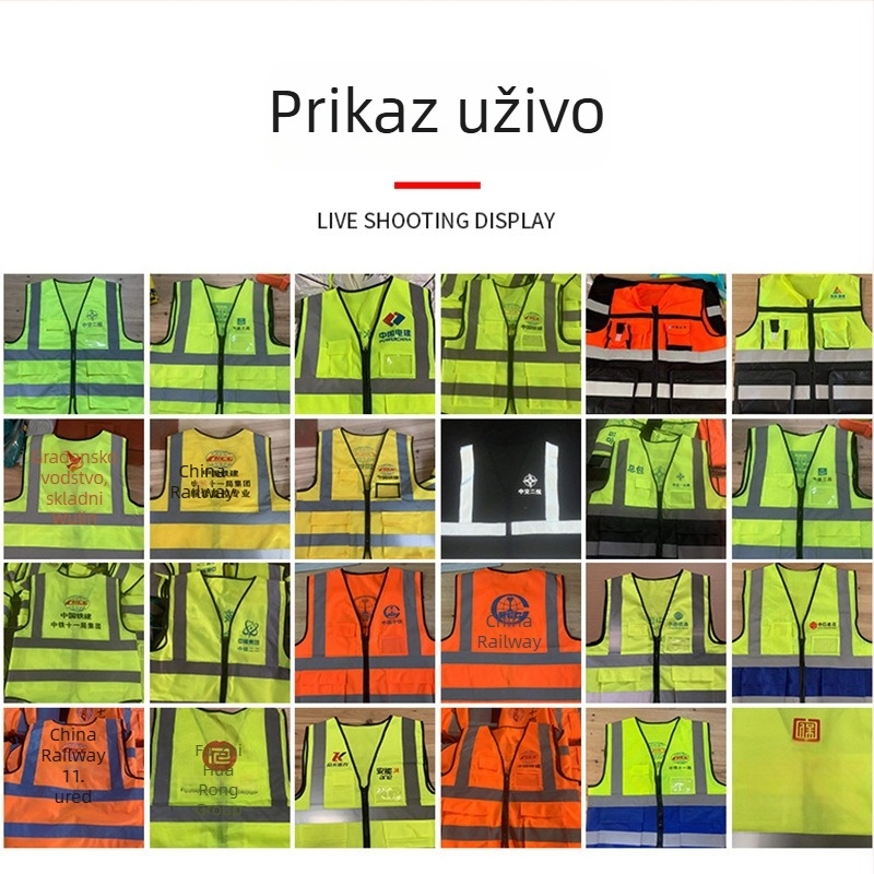 Reflektirajuća sigurnosna vesta za gradilišta, promet i službe za održavanje, fluorescirajuće radno odijelo