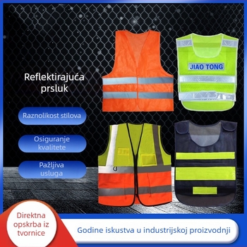 Vesta visoke vidljivosti s reflektirajućim trakama za cestogradnju, prilagođeno zaštitno odijelo za gradilišta, fluorescirajuće reflektirajuće veste za komunalne službe
