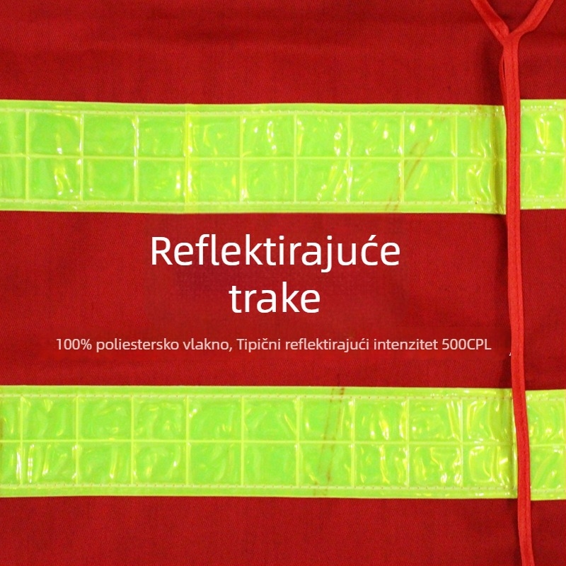 Vesta visoke vidljivosti s reflektirajućim trakama za sanitarne usluge i gradnju, uniforma upozorenja za nadzornika
