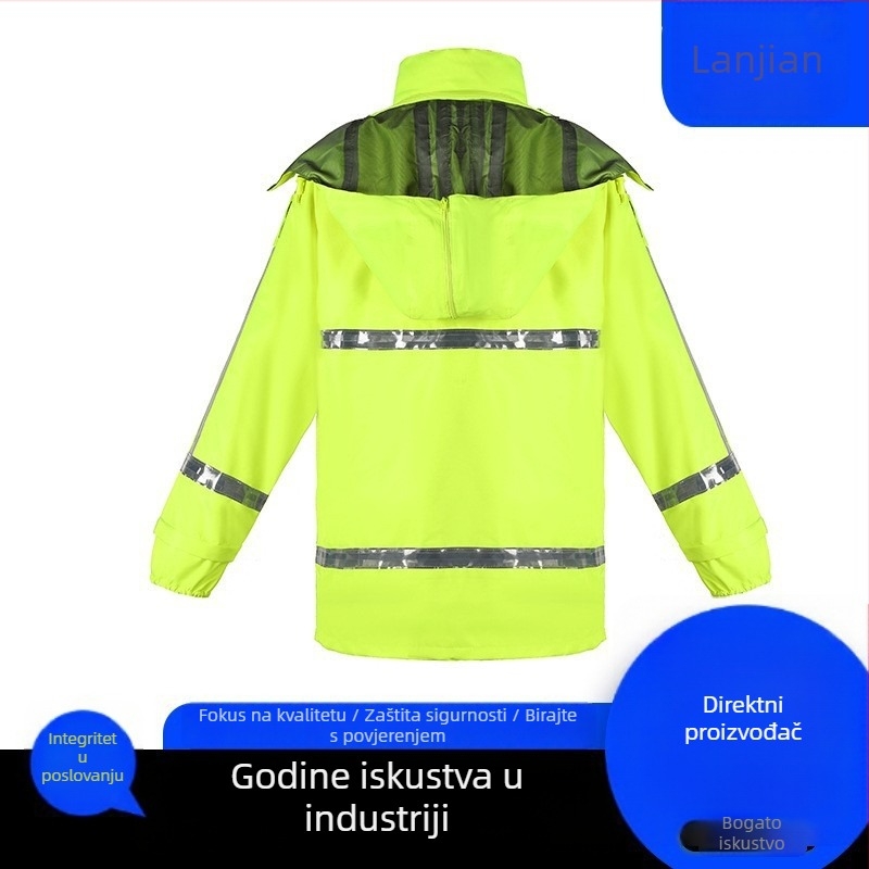 Kišna jakna i hlače od troje slojeva kompozitne tkanine, set s reflektirajućim detaljima