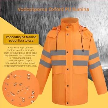 Reflektirajući set kišnog ponča i hlača, razdvojeni dizajn, za posao