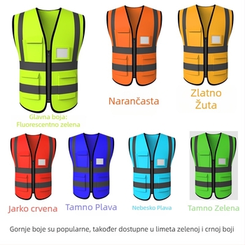 Građevinska reflektirajuća sigurnosna veste, prozračna, fluorescirajuća