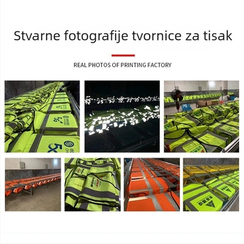 Građevinska reflektirajuća sigurnosna veste, prozračna, fluorescirajuća
