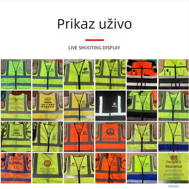 Građevinska reflektirajuća sigurnosna veste, prozračna, fluorescirajuća