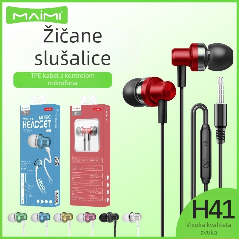 Mai Mi H41 žične in-ear slušalice, 3.5 mm, Android, s mikrofonom, za gaming, visokokvalitetan zvuk
