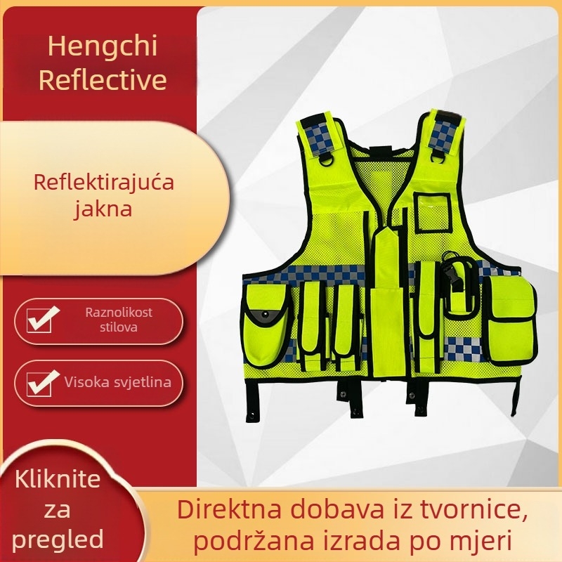 Višefunkcionalna reflektirajuća jakna za patrolu na cestama i spašavanje, podesiva