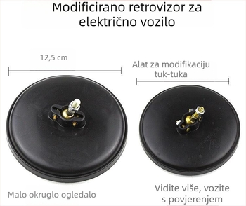 Set retrovizora za tricikl motor, kružni konveksni retrovizori (manji i veći)