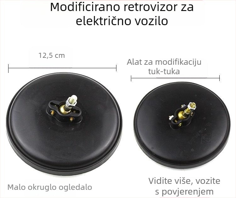Set retrovizora za tricikl motor, kružni konveksni retrovizori (manji i veći)