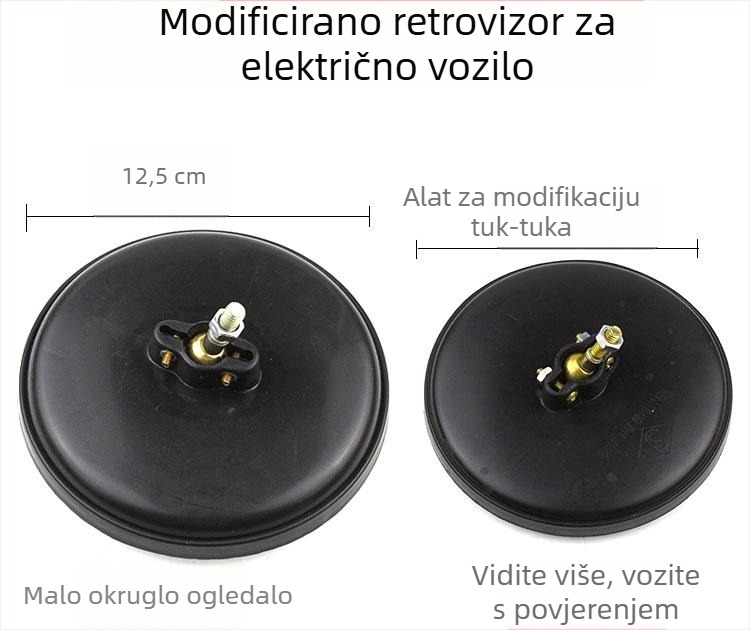 Set retrovizora za tricikl motor, kružni konveksni retrovizori (manji i veći)