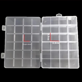 Proziran stolni organizator s 40 pretinaca i 24 pretinaca za polimernu glinu – idealno za perle, dijelove i DIY projekte.