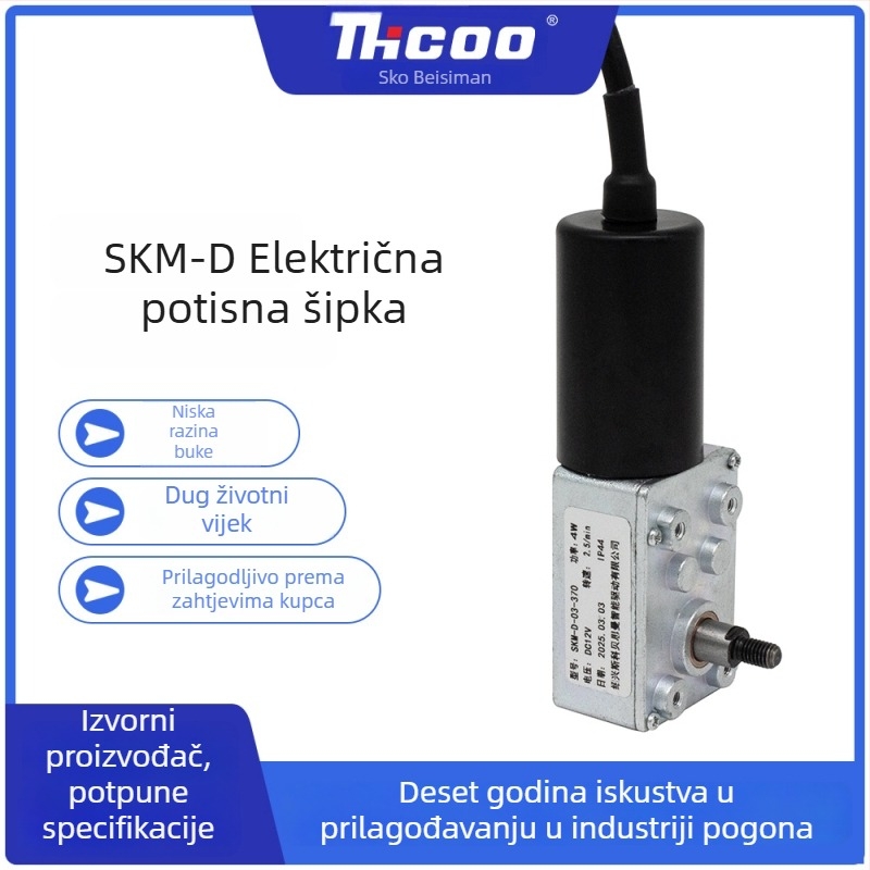 Mali DC motor s reduktorom i tlačnom šipkom, promjenjiva brzina SKM