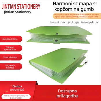 A4 akordeonska fascikla sa 6 pretinaca, PP plast, pastelne boje, organizator dokumenata i ispitnih radova