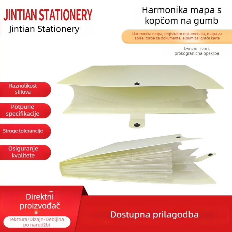 A4 akordeonska fascikla sa 6 pretinaca, PP plast, pastelne boje, organizator dokumenata i ispitnih radova
