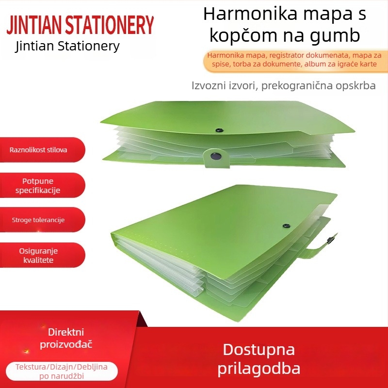A4 akordeonska fascikla sa 6 pretinaca, PP plast, pastelne boje, organizator dokumenata i ispitnih radova