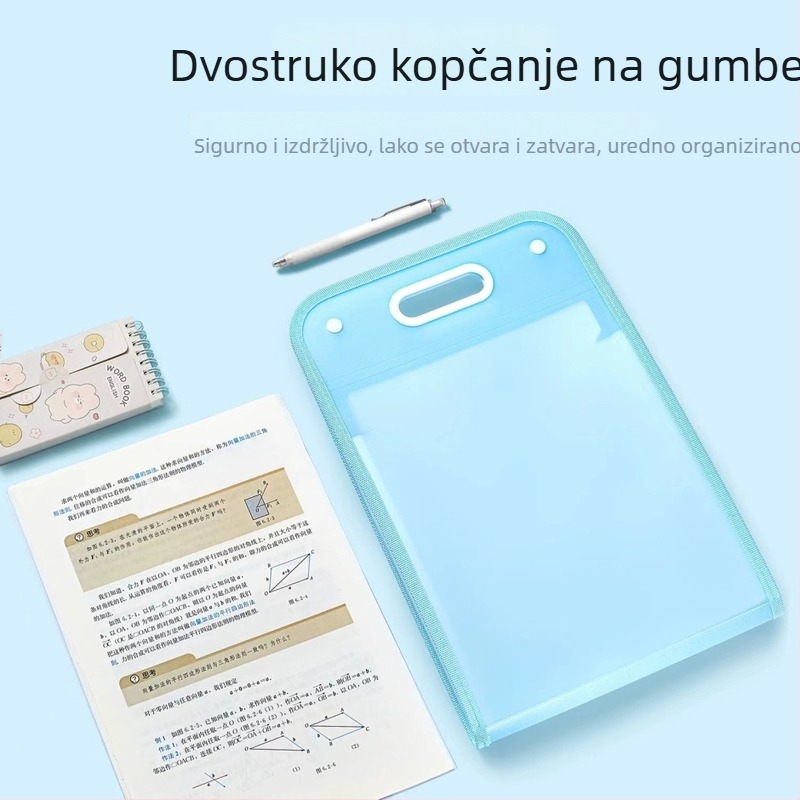 A4 uspravna akordeonska mapa s 13 pretinaca za dokumente, debeli PP materijal, prenosni organizator