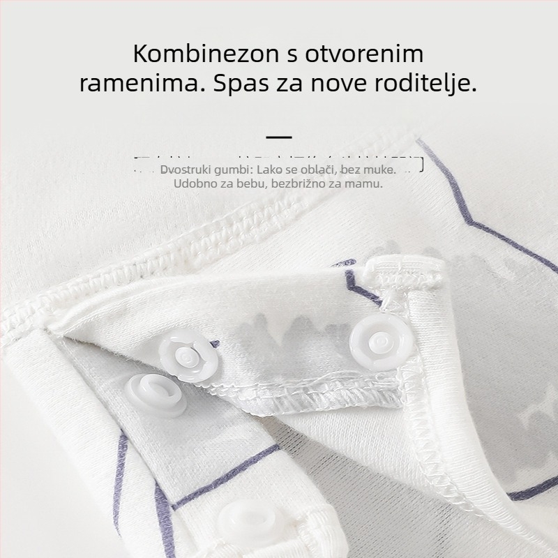 Dječji set od 100% pamuka, nježan na koži, za proljeće i jesen, dvodjelni, unisex, s motivom crtanih likova, gornji dio s dugim rukavima i kratke hlače