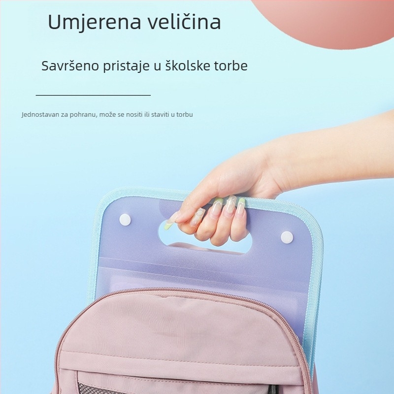 Prijenosna velika kapaciteta akordeonska mapa za učenike, A4 za dokumente i ispite