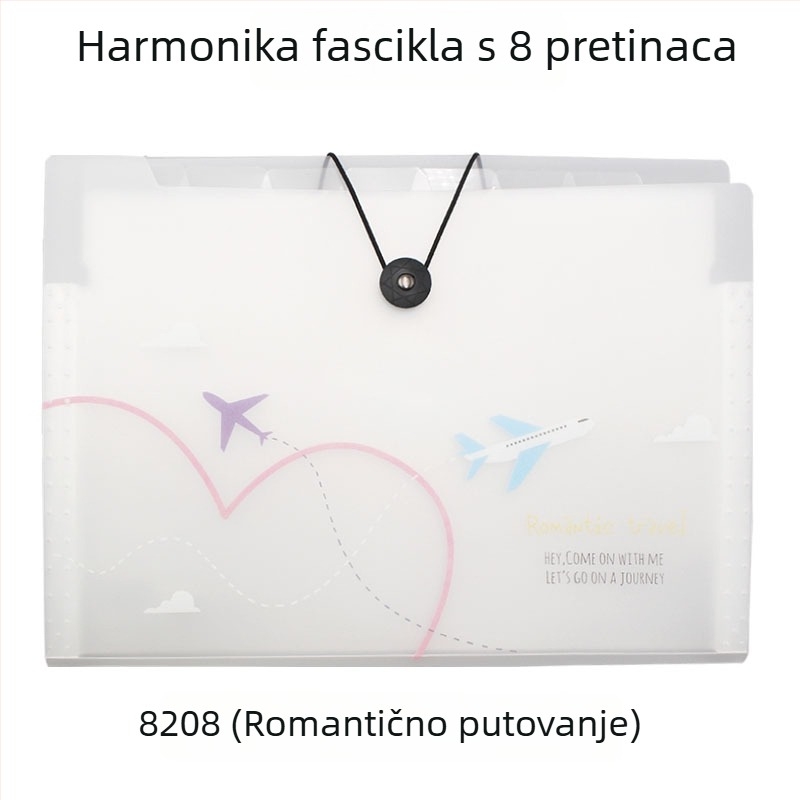 Small Goldfish A4 višeslojna harmonika mapa s 8 pretinaca, prozirne mat PP umetci, sladak organizator