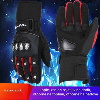 REALM TRIBE Unisex rukavice od polar fleece-a za motociklizam, vožnju biciklom i skijanje – tople, otporne na vjetar, vodootporne, debele, s zaslonom osjetljivim na dodir