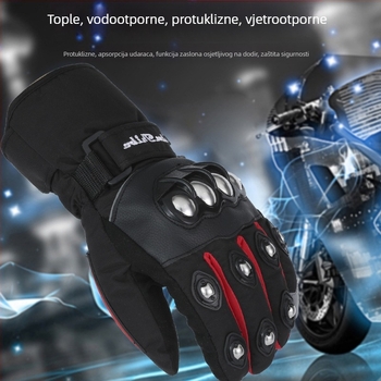 REALM TRIBE Unisex rukavice od polar fleece-a za motociklizam, vožnju biciklom i skijanje – tople, otporne na vjetar, vodootporne, debele, s zaslonom osjetljivim na dodir