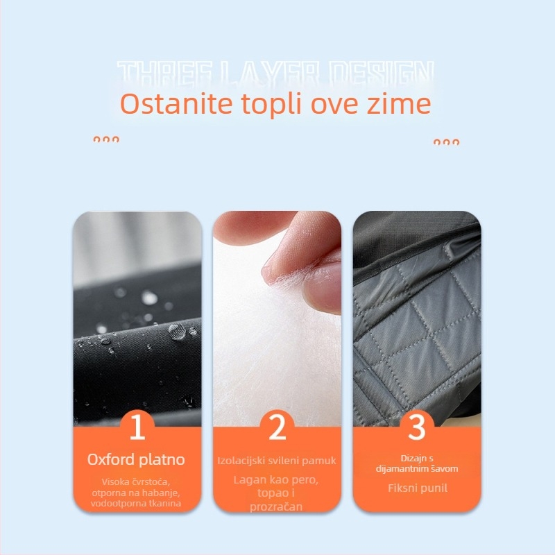 Zimsko zaštitno pokrivalo za električna vozila s zaštitnim nogama i zaštitom od vjetra