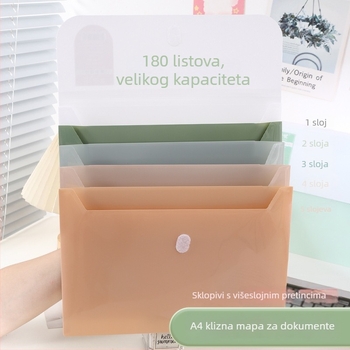 A4 harmonika mapa s više odjeljaka, prozirne umetke, velik kapacitet za organiziranje studentskih radova