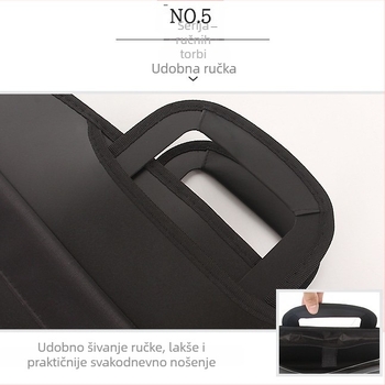 Torba za dokumente sa zatvaračem i akordeonskim pretincima, ručna torba za dokumente i prijenosno računalo, poslovna unisex torba