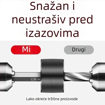 Devet dijelova seta šesterokutnih ključeva s kuglastom glavom, uključujući odvijač i ručku s šesterokutnim oblikom
