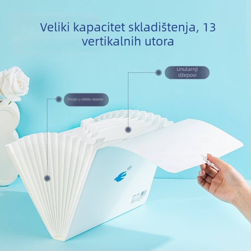 Deli PM318 PP akordeonska torba s 13 pretinaca, velika kapaciteta, prenosni organizator dokumenata