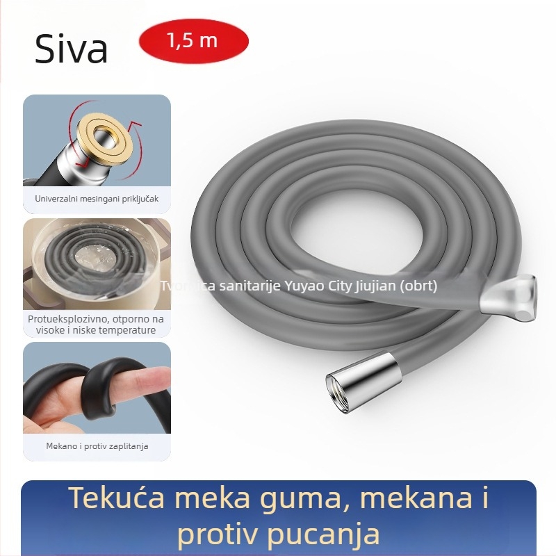 Silikonska cijev za tuš, otporan spoj za glavu tuša i izlaz iz bojlera