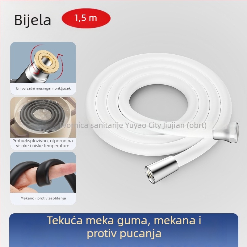 Silikonska cijev za tuš, otporan spoj za glavu tuša i izlaz iz bojlera
